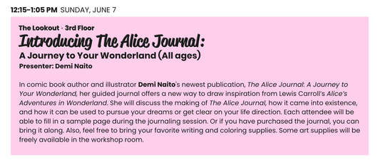 TCAF 2026 and The Alice Journal Workshop