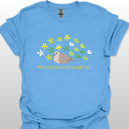 Carolina Blue t-shirt with a graphic of a dove and text on a white background