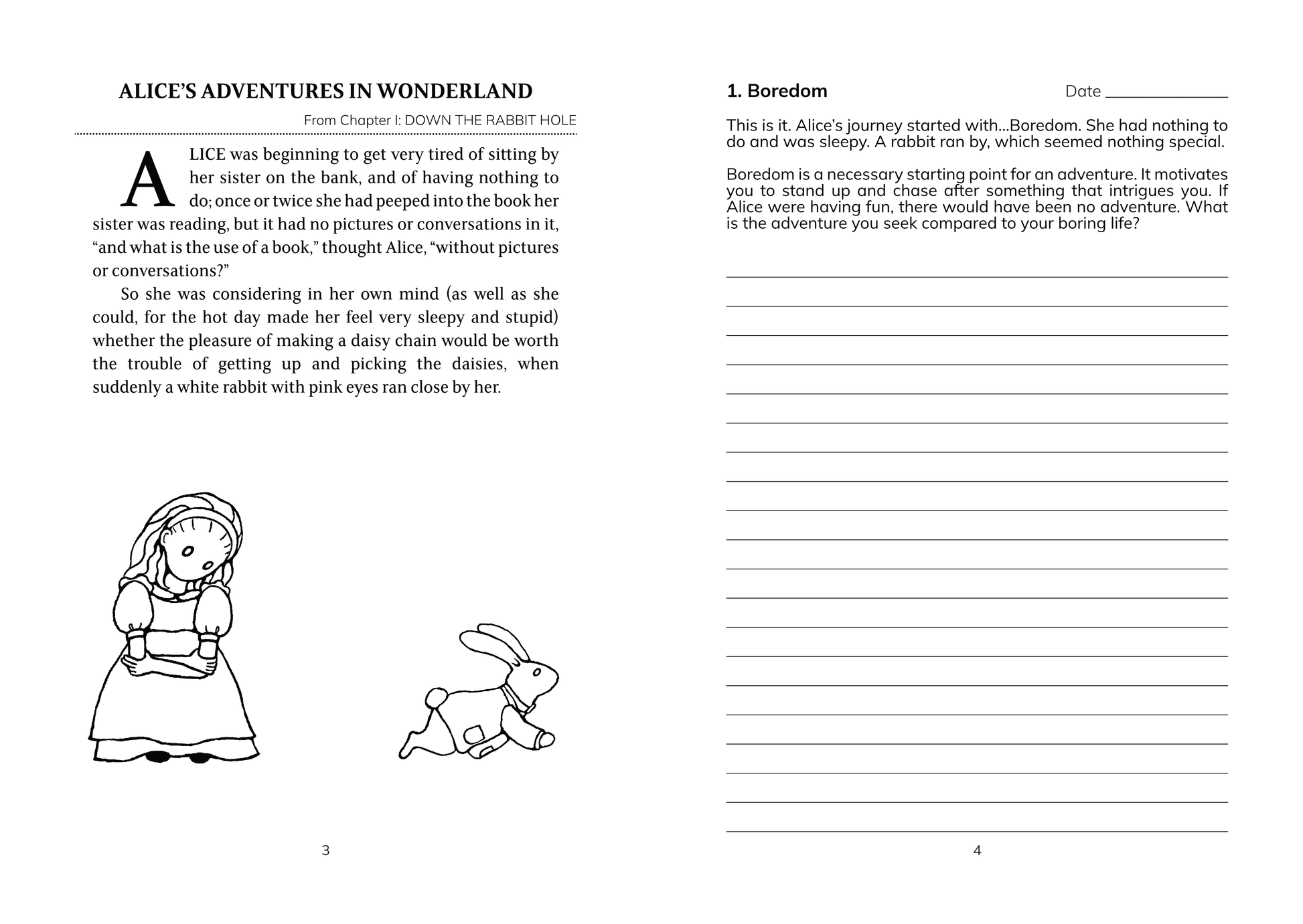 Sample spread from 'The Alice Journal' by Demi Naito