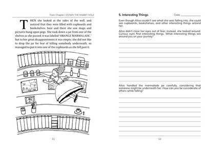 Sample spread pages of The Alice Journal. 